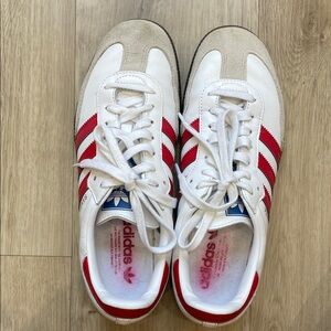 Adidas White and Red Classic Sneakers